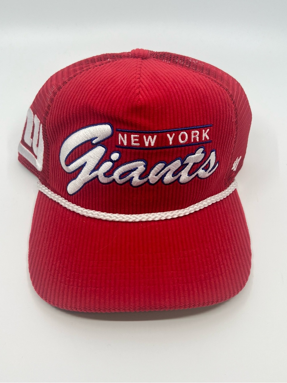 ‘47 Brand New York Giants Red Corduroy Hitch Mesh SnapBack Adjustable Hat NEW